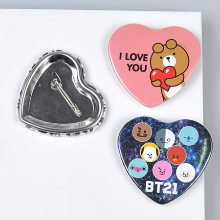 하트 원형 다양한 디자인 컬러풀 인쇄 뱃지 세트