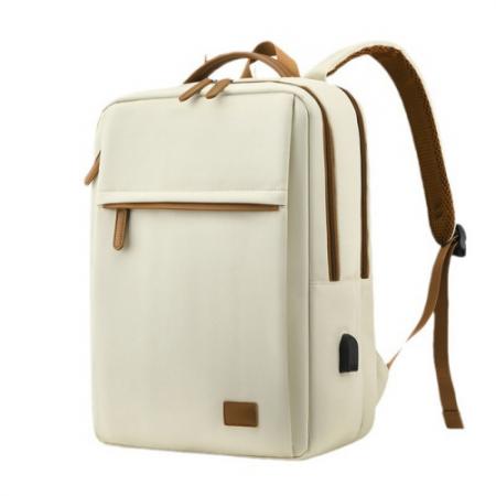 개업판촉물 베이지 화이트 블랙 대용량 멀티포켓 캐주얼 백팩 대표이미지