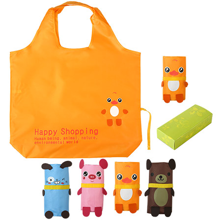 개업판촉물 친환경 동물 캐릭터 접이식 시장가방 에코백 쇼핑백 대표이미지