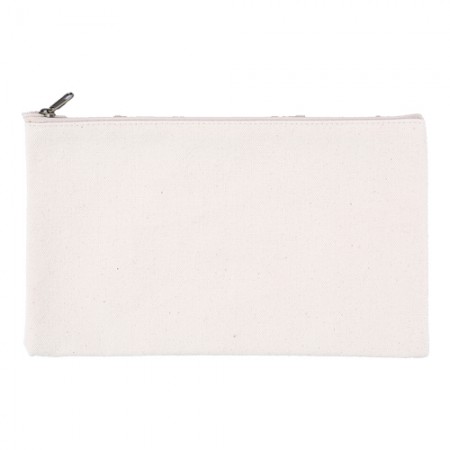 베이지색 면소재 멀티용도 화장품파우치