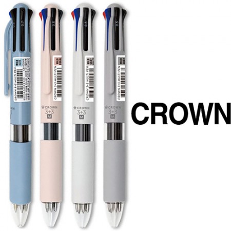 크라운 스마트 3+3 다기능 3색 볼펜 사무용 홍보용품