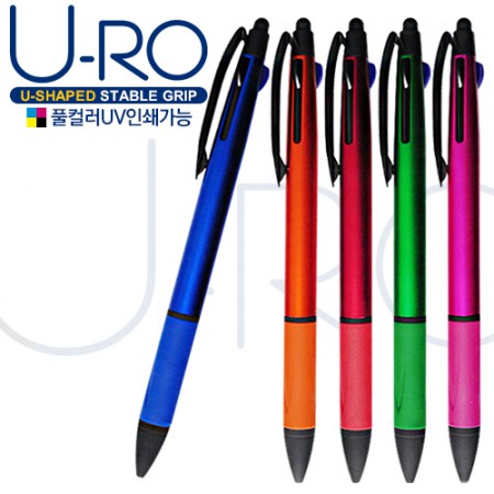 유로3색 그립터치펜 다기능 볼펜 홍보용 판촉물 제작