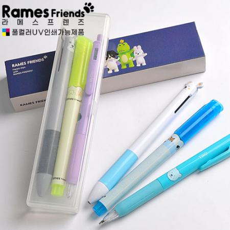 라메스 프렌즈 캐릭터 무독성 5색 형광펜 문구 세트