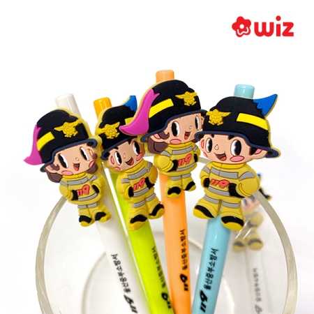 피자스쿨 영웅이 홍이 캐릭터 원터치 볼펜