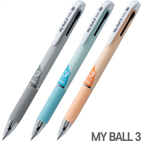 마이볼펜 바른글씨 3색 슬라이드 다기능 볼펜