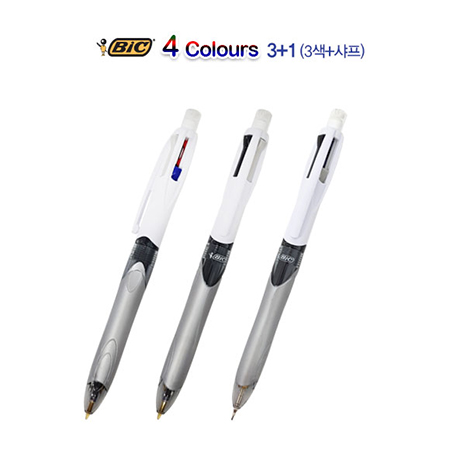 빅 4컬러 3플러스1 노크식 다기능 볼펜
