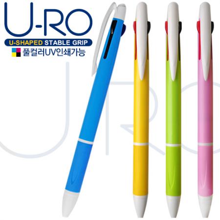 유로 3색 스테인리스 그립파스 볼펜 판촉용 펜