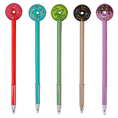 도넛 캐릭터 0.7mm 젤펜 볼펜 5색 세트 도넛 캐릭터 0.7mm 젤펜 볼펜 5색 세트