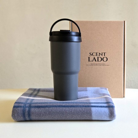 체크 패턴 여행용 보조가방