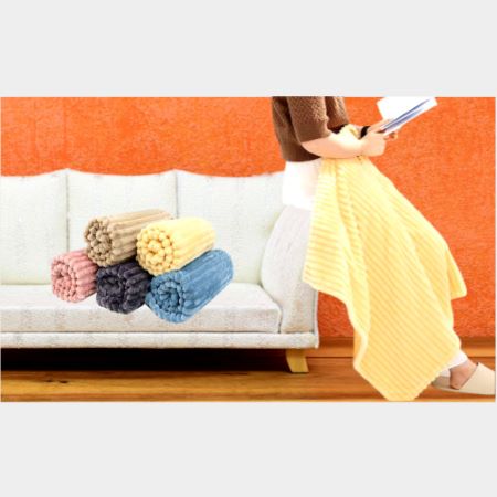 프리미엄 양면 와플 니트 보온 텍스쳐 담요