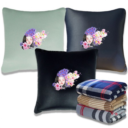 프리미엄 실용 차량용 쿠션 담요 세트