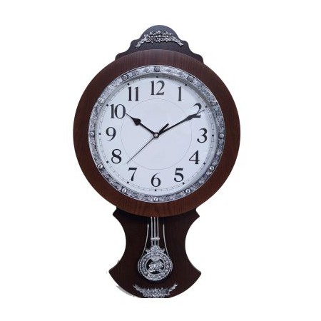 브라운 아날로그 추 디자인 벽시계 인테리어 시계