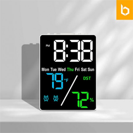 블랙 컬러 LED 다기능 멀티 디지털 탁상시계 블랙 컬러 LED 다기능 멀티 디지털 탁상시계