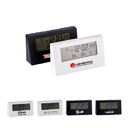 화이트 LCD 디스플레이 다기능 디지털 탁상시계