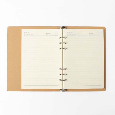 브라운 갈색 고급 A5 링제본 다이어리 노트