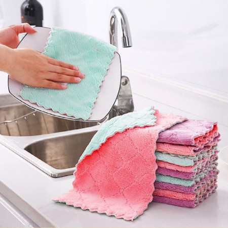 핑크 그린 아이보리 3매입 극세사 주방 행주