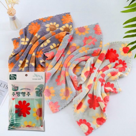 국내산 융재질 플라워패턴 주방용 만능 행주 국내산 융재질 플라워패턴 주방용 만능 행주