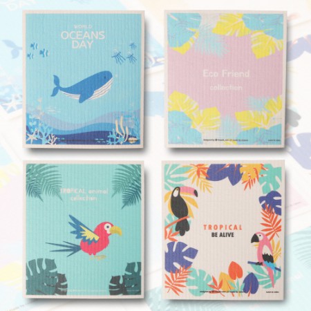 베이지 주방용품 극세사 융합소재 흡수력 강화 행주