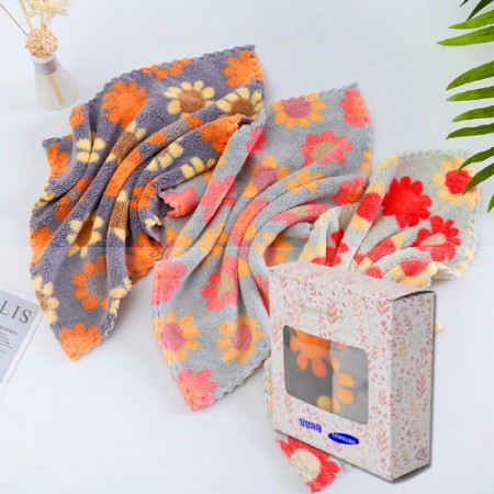 컬러풀 플라워 패턴 극세사 주방 행주 2매 컬러풀 플라워 패턴 극세사 주방 행주 2매