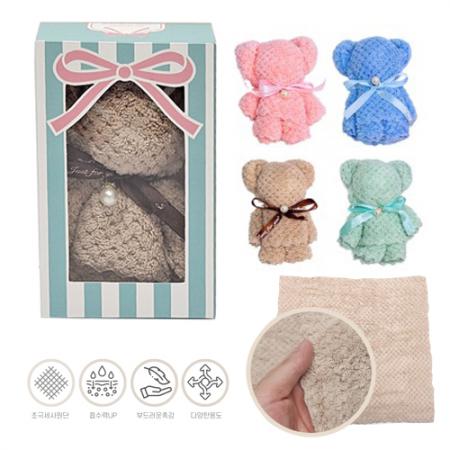 리본 패키지 양면 격자 무늬 극세사 행주