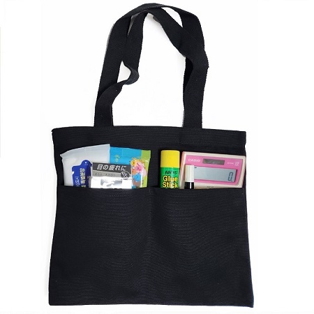 베이직 10온스 캔버스 양면 포켓형 에코백