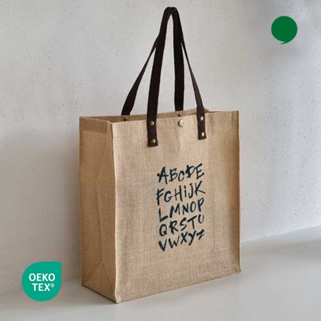 오코텍스인증 M자형 엔틱 내츄럴 고급쥬트 에코백주문제작 34cmx37cmx14cm