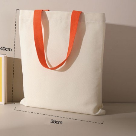 오렌지 컬러 웨빙 에코백 35 40cm 캔버스 토트백