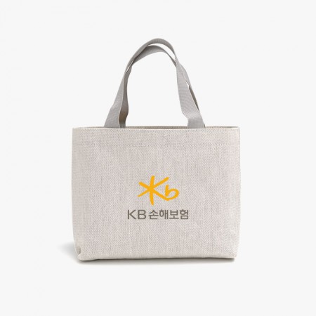 미니 미드 에코백 천연 린넨 숄더백
