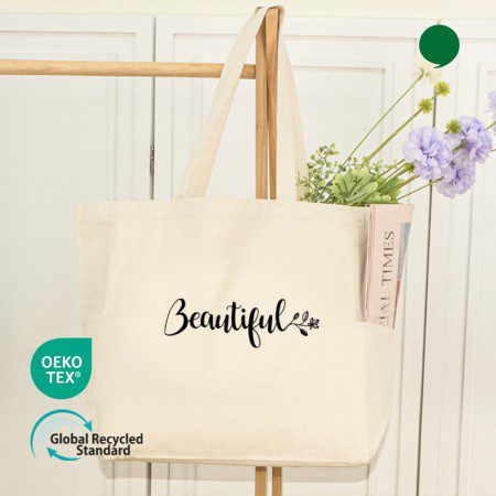 오코텍스 리사이클 사이드포켓 에코백주문제작 오코텍스 리사이클 사이드포켓 에코백주문제작