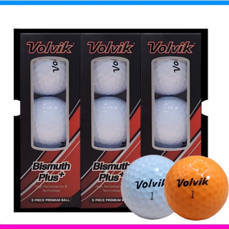 화이트 오렌지 컬러 3피스 볼빅 프리미엄 골프공