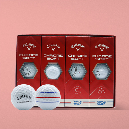 화이트 컬러 골프볼 12개입 트리플 트랙 라인 선물세트