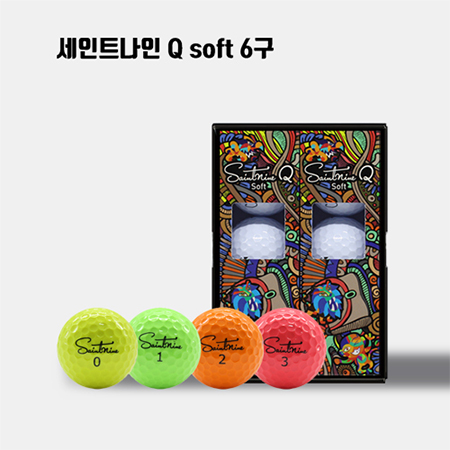 세인트나인 Q 소프트 6구 컬러풀 골프볼 세트