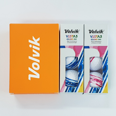 멀티컬러 3피스 볼빅 비스타3 카모 골프볼
