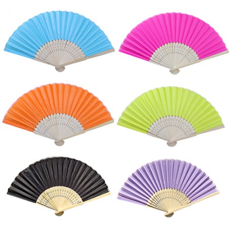 화려한 다채로운 컬러 대나무 살 접이식 부채