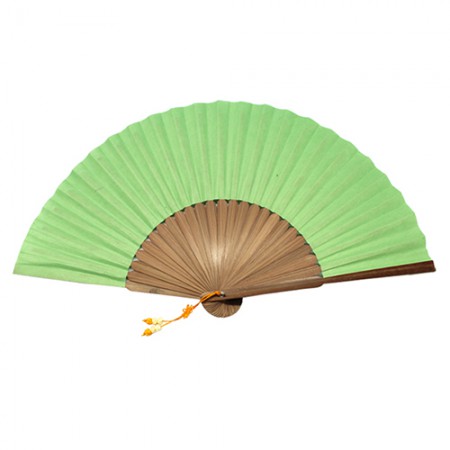 색진선 기성 연두색 대나무 손잡이 접이식 부채 색진선 기성 연두색 대나무 손잡이 접이식 부채