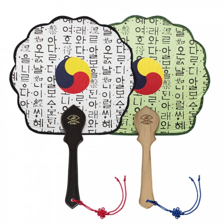 한지 우드손잡이 홍보 연꽃부채 태극기 4색상 한지 우드손잡이 홍보 연꽃부채 태극기 4색상