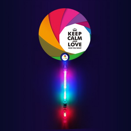 LED 응원봉 로고인쇄 맞춤제작 스포츠 원형 부채