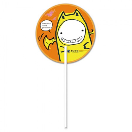 오렌지 노란색 캐릭터 디자인 원형 라운드부채 오렌지 노란색 캐릭터 디자인 원형 라운드부채