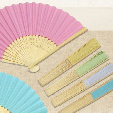 컬러풀 대나무손잡이 접이식 DIY 칼라부채 5종세트