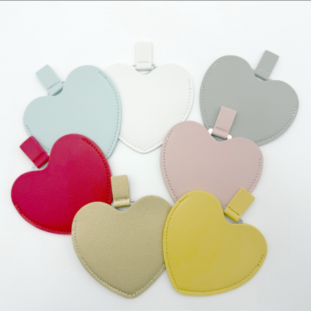 하트레더 손거울 가죽손거울 거울 포켓거울 이쁜손거울 휴대용거울