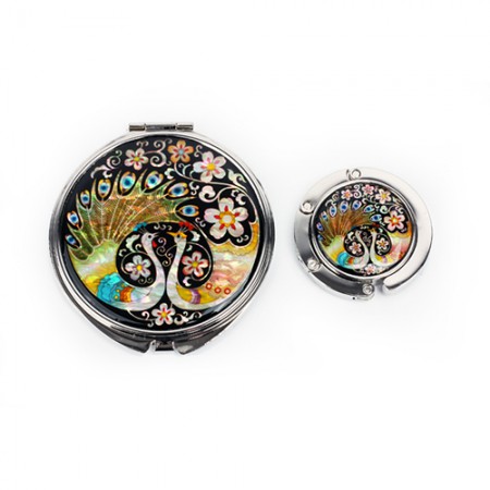 나전칠기 자개 휴대용 손거울 접이식 화장거울 세트 나전칠기 자개 휴대용 손거울 접이식 화장거울 세트