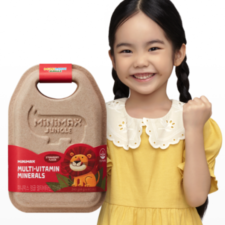 딸기맛 어린이 멀티비타민 미네랄 건강보조식품 30정입