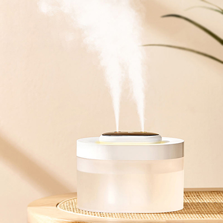 화이트 미니 무선 휴대용 무드등 LED 가습기