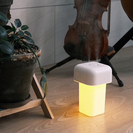 화이트 컵형 LED조명 초음파 휴대용 미니 가습기