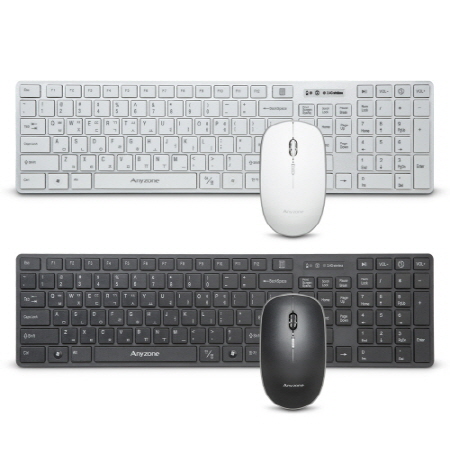 애니원 화이트 미니 무선 블루투스 키보드 마우스 세트