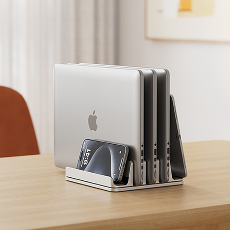 블랙 심플 디자인 다단 접이식 노트북 받침대