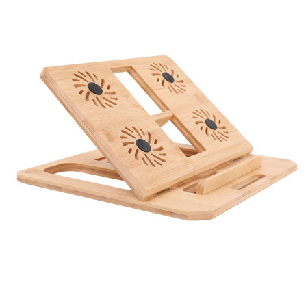 내추럴 대나무 각도조절 휴대용 노트북 거치대