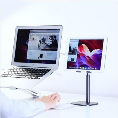 실버 알루미늄 접이식 각도조절 휴대용 노트북 거치대