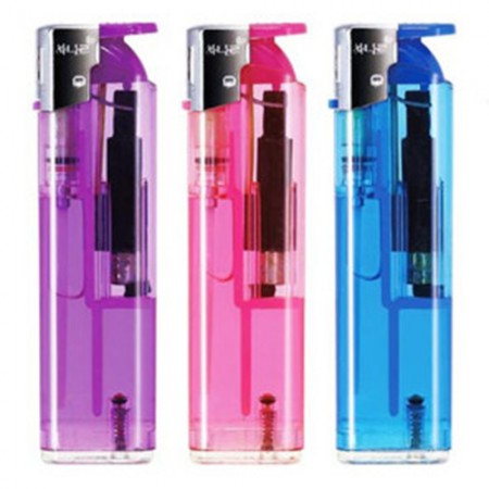 컬러 투명 케이스형 슬림 휴대용 라이터