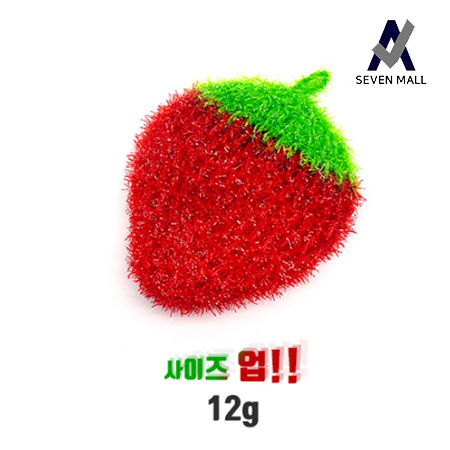 딸기 모양 분홍 고무장갑 수세미 세트